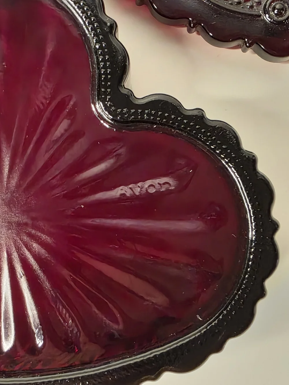 Vintage Avon Heart-Shaped Glass Trinket Box